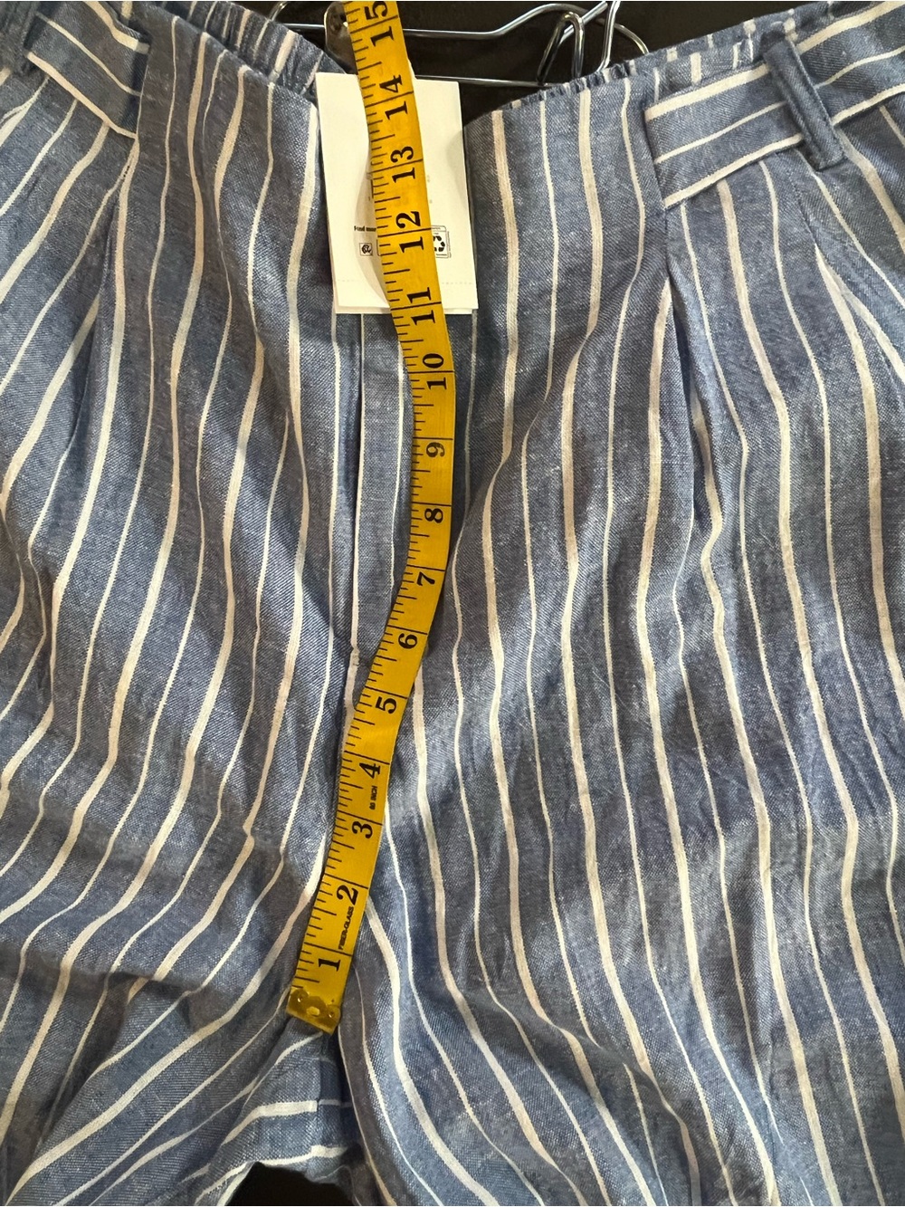 Free Assembly Striped Blue Linen-Blend Womens Coastal Pants Wide Leg 20 NWT - Picture 11 of 13